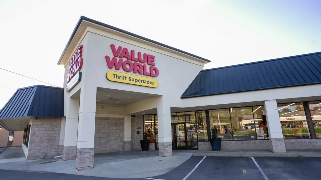 Value World thrift store exterior at 24869 Lorain Road in North Olmsted, Ohio