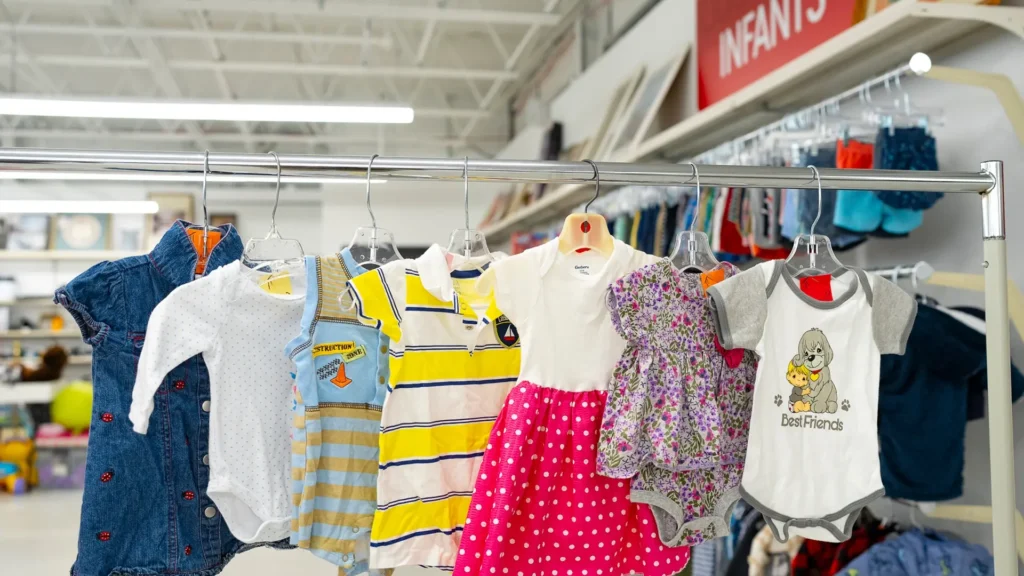Baby and toddler clothing at the Value World thrift store in North Olmsted, Ohio